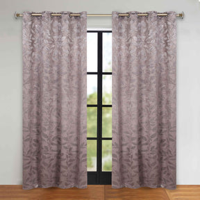 Leaves Room Darkening Grommet Blackout Curtain Panels, Set of 2 - Cappuccino