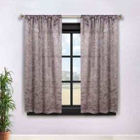 Leaves Washable Room Darkening Blackout Curtain Panels, Set of 2