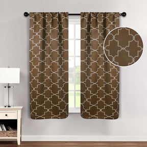 Imperial Trellis Washable Room Darkening Blackout Curtains, Set of 2