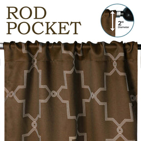 Imperial Trellis Washable Room Darkening Blackout Curtains, Set of 2