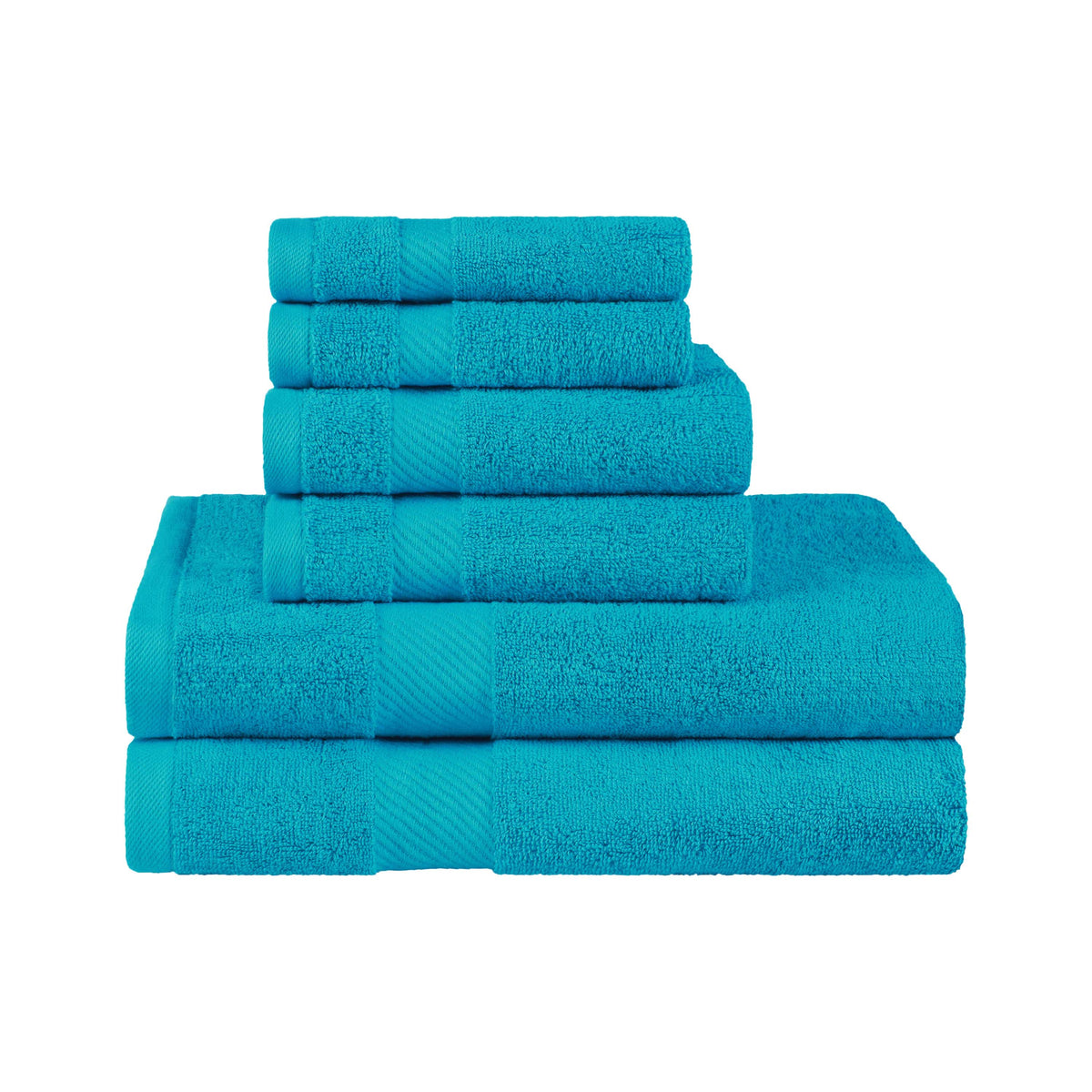 Egyptian Cotton Dobby Border Medium Weight 6 Piece Towel Set