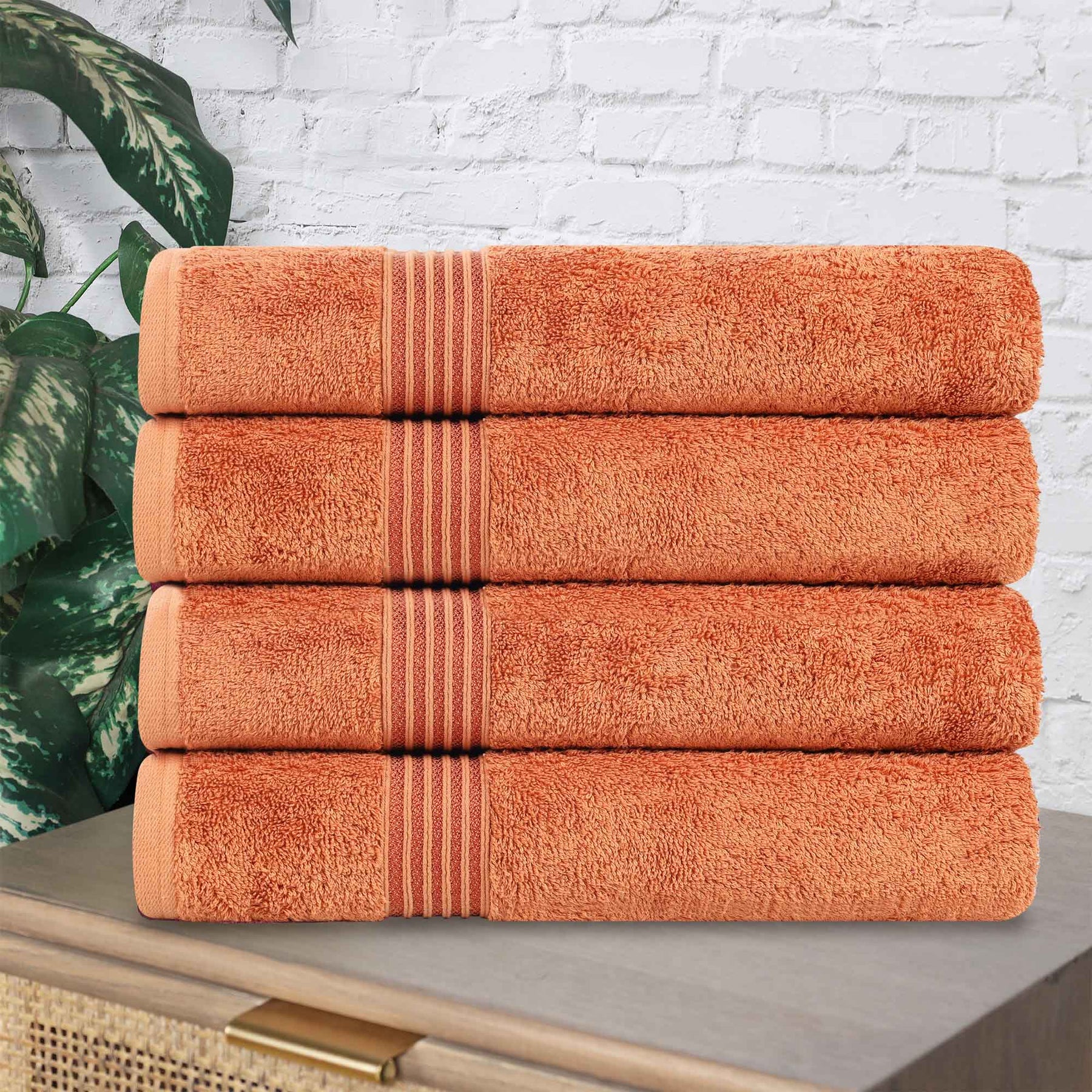 Heritage Egyptian Cotton Plush Absorbent Luxury Bath Towel Set of 4