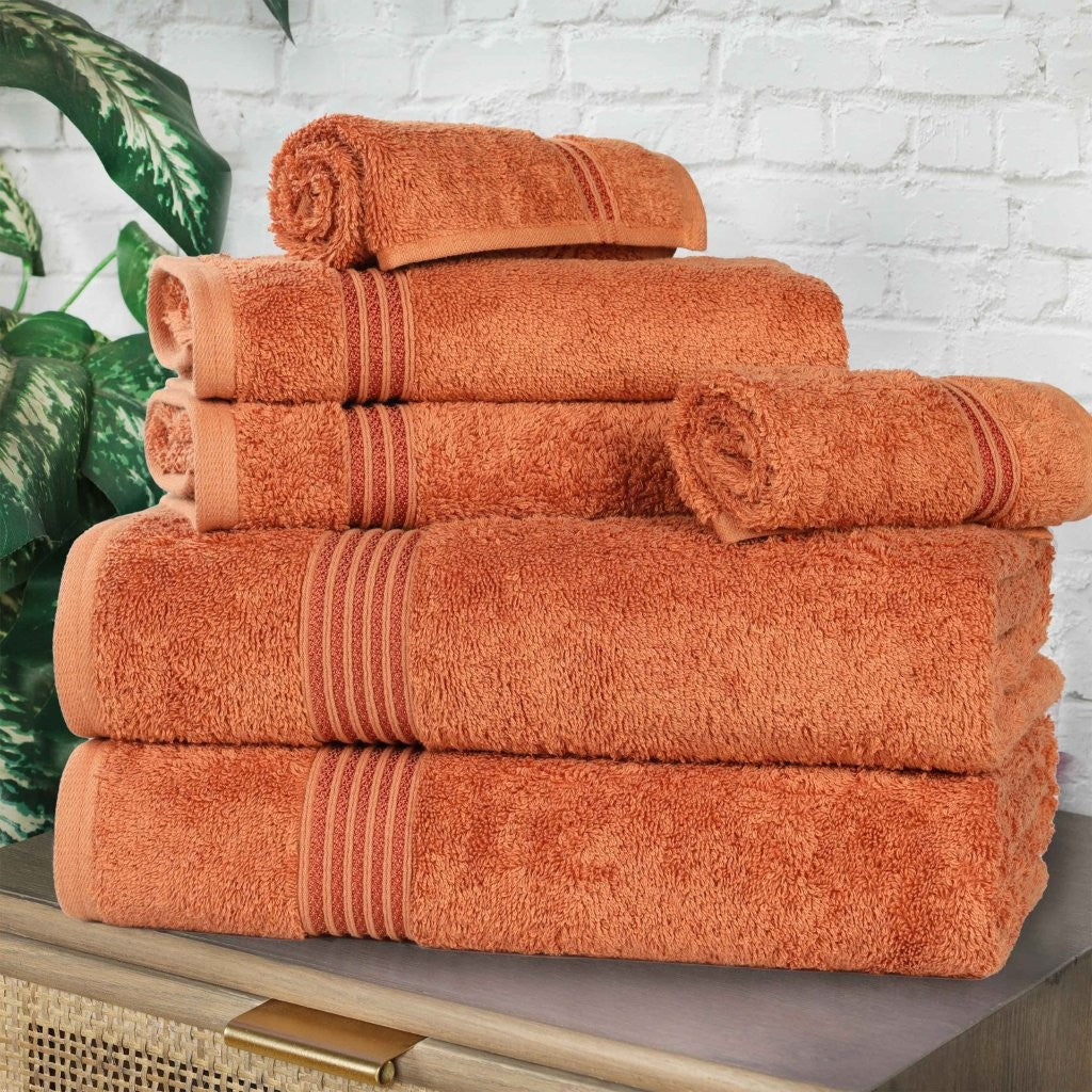 Heritage Egyptian Cotton Plush Absorbent Luxury 6 Piece Towel Set