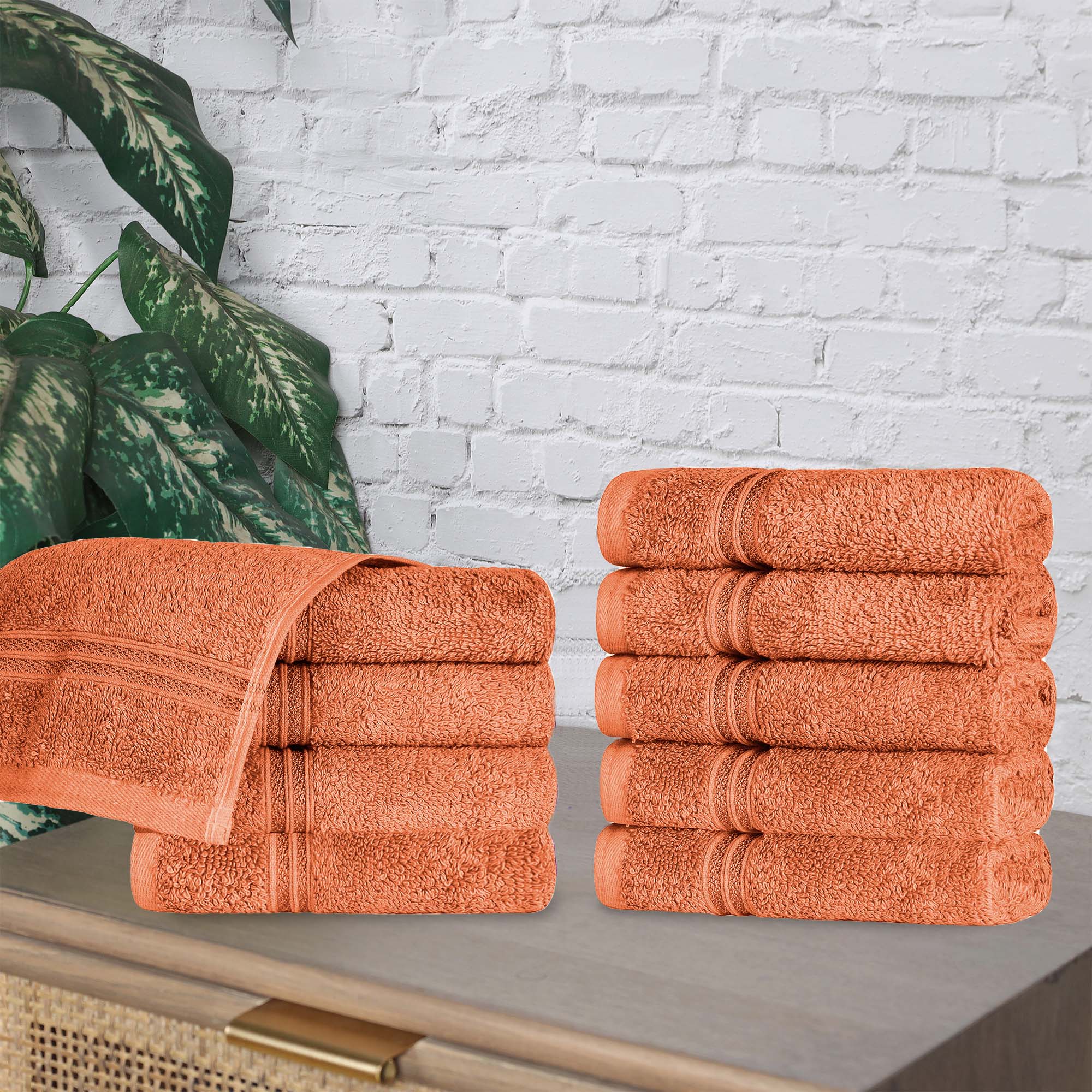 Heritage Egyptian Cotton Plush Absorbent Luxury Face Towel Set of 10 - Face Towel by Superior