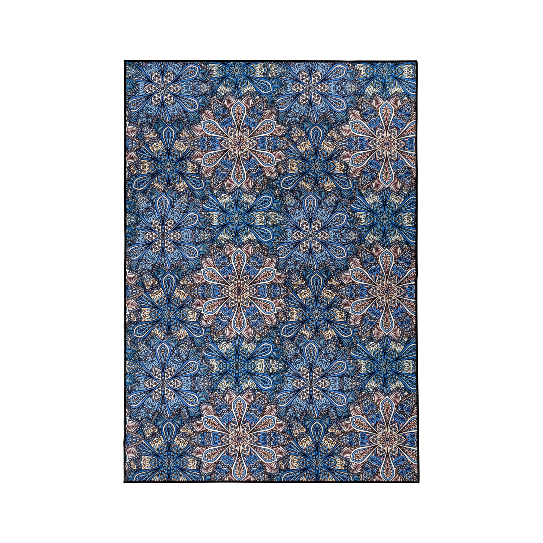 Cassidy Floral Bohemian Non-Slip Indoor Outdoor Area Rug - Blue