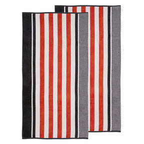 Cotton Oversized Striped 2 Piece Beach Towel - CastleRock