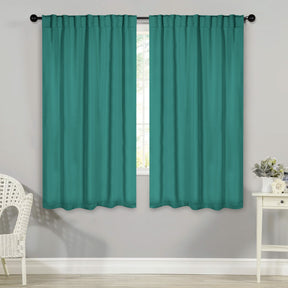 Solid Room Darkening Blackout Curtain Panels, Back Tabs, Set of 2 - CeruleanBlue