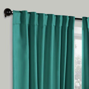 Solid Room Darkening Blackout Curtain Panels, Back Tabs, Set of 2 - CeruleanBlue