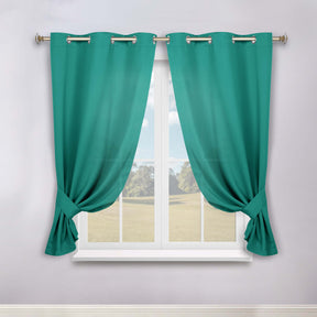 Classic Modern Solid Room Darkening Blackout Curtain Panels, Set of 2 - CeruleanBlue