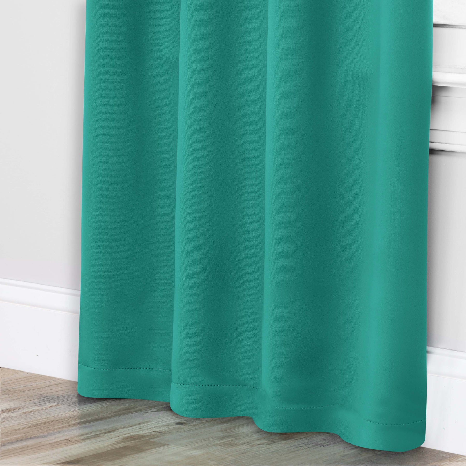 Solid Room Darkening Rod Pocket Blackout Curtain Panels, Set of 2 - CeruleanBlue