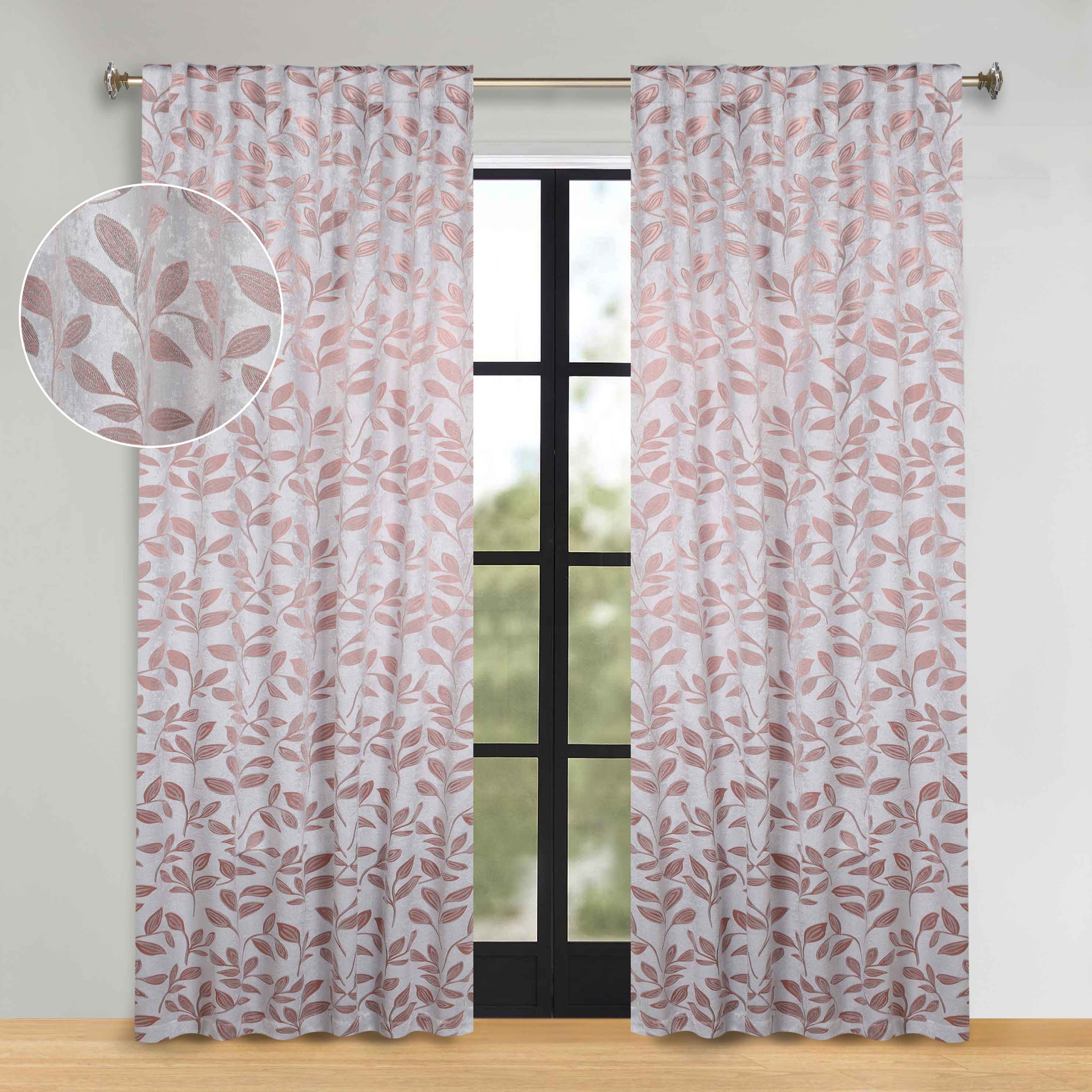 Leaves Room Darkening Back Tabs Blackout Curtain Panels, Set of 2 - Blackout Curtains by Superior