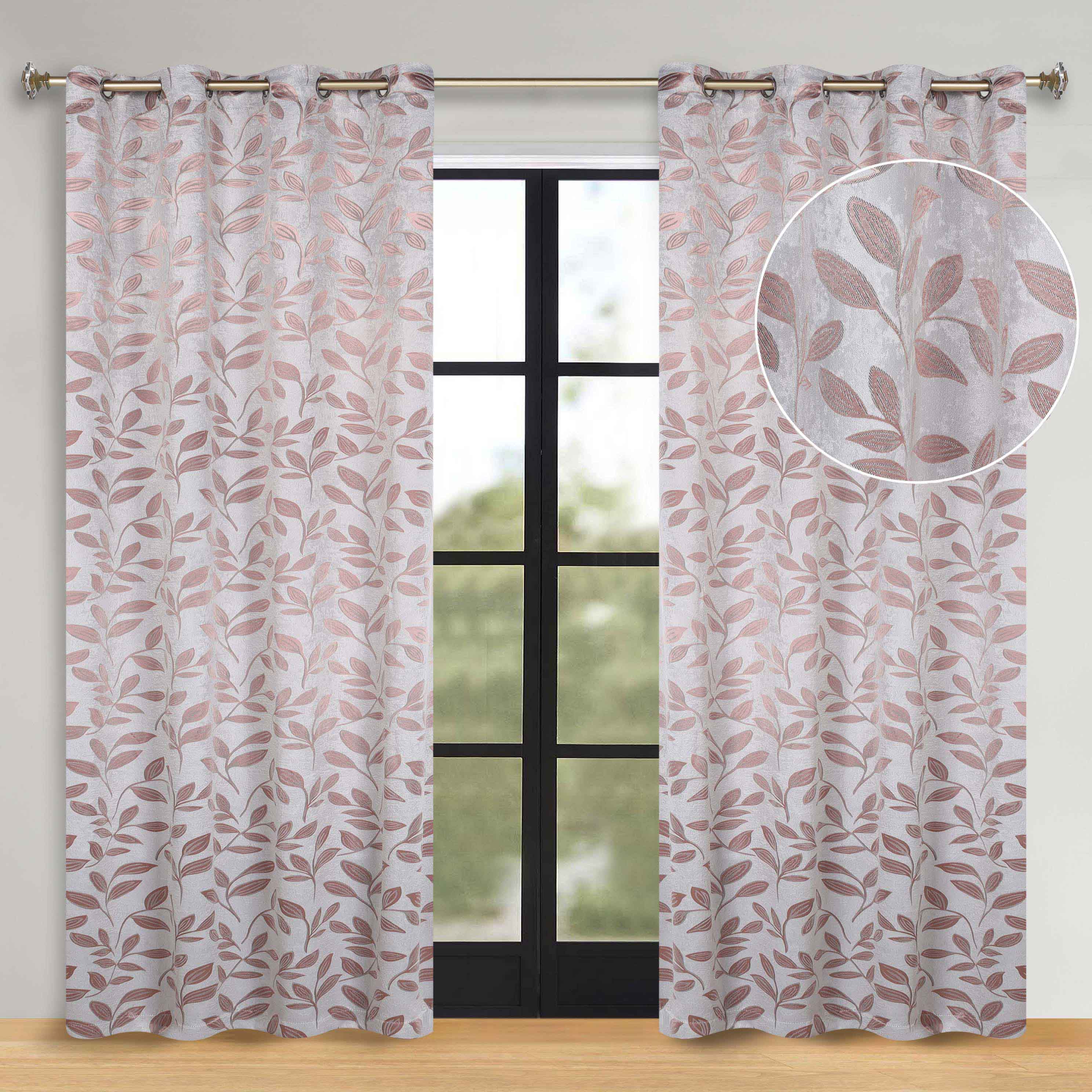 Leaves Room Darkening Washable Blackout Curtain Panels, Set of 2 - Blackout Curtains by Superior