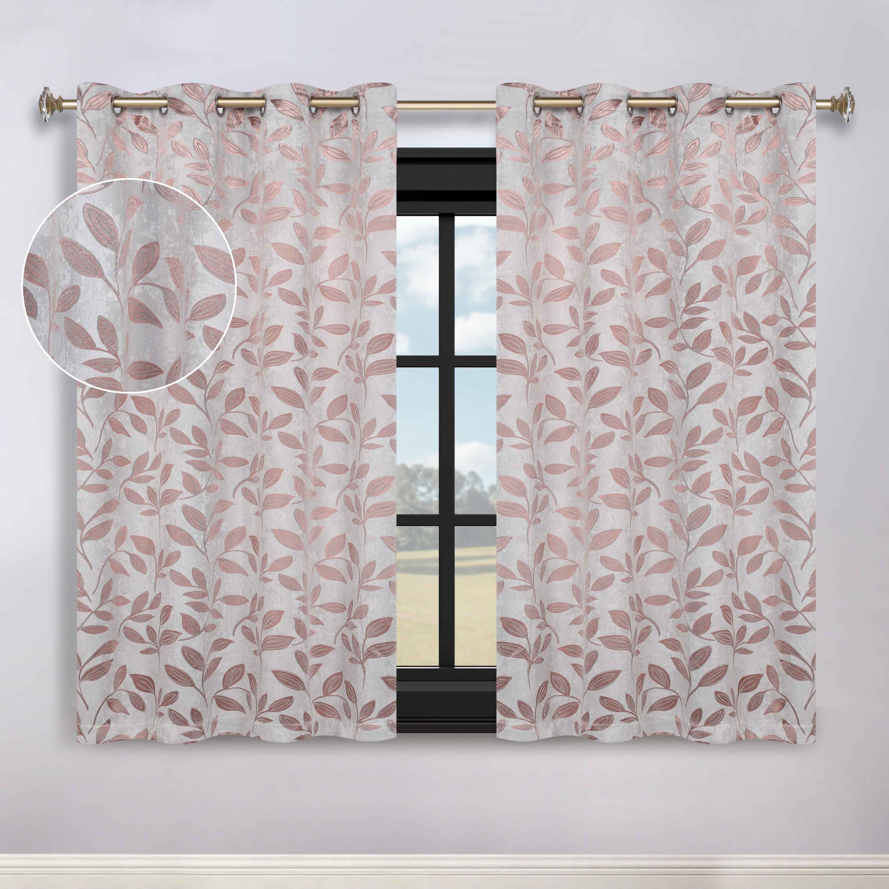 Leaves Room Darkening Washable Blackout Curtain Panels, Set of 2 - Blackout Curtains by Superior