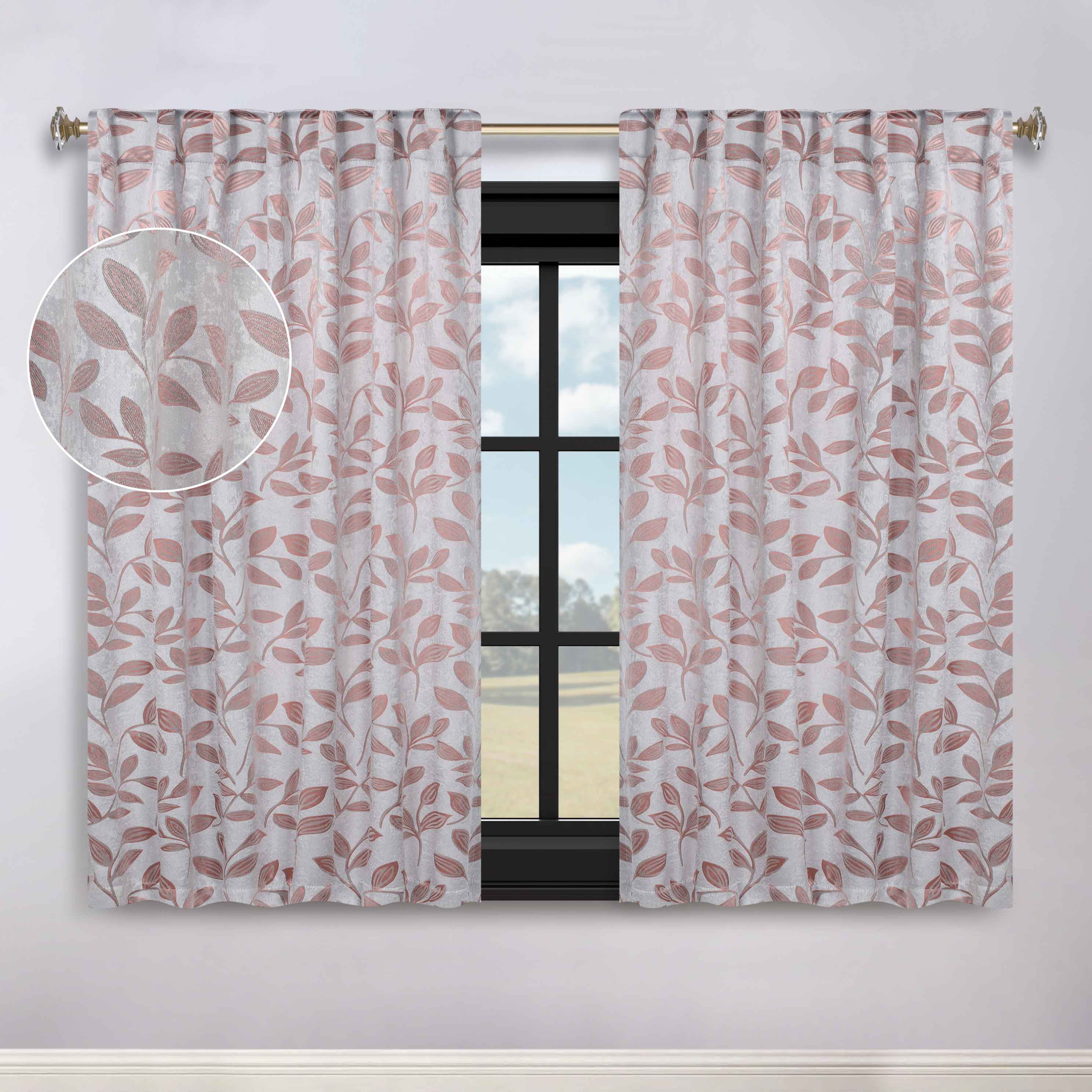 Leaves Room Darkening Back Tabs Blackout Curtain Panels, Set of 2 - Blackout Curtains by Superior