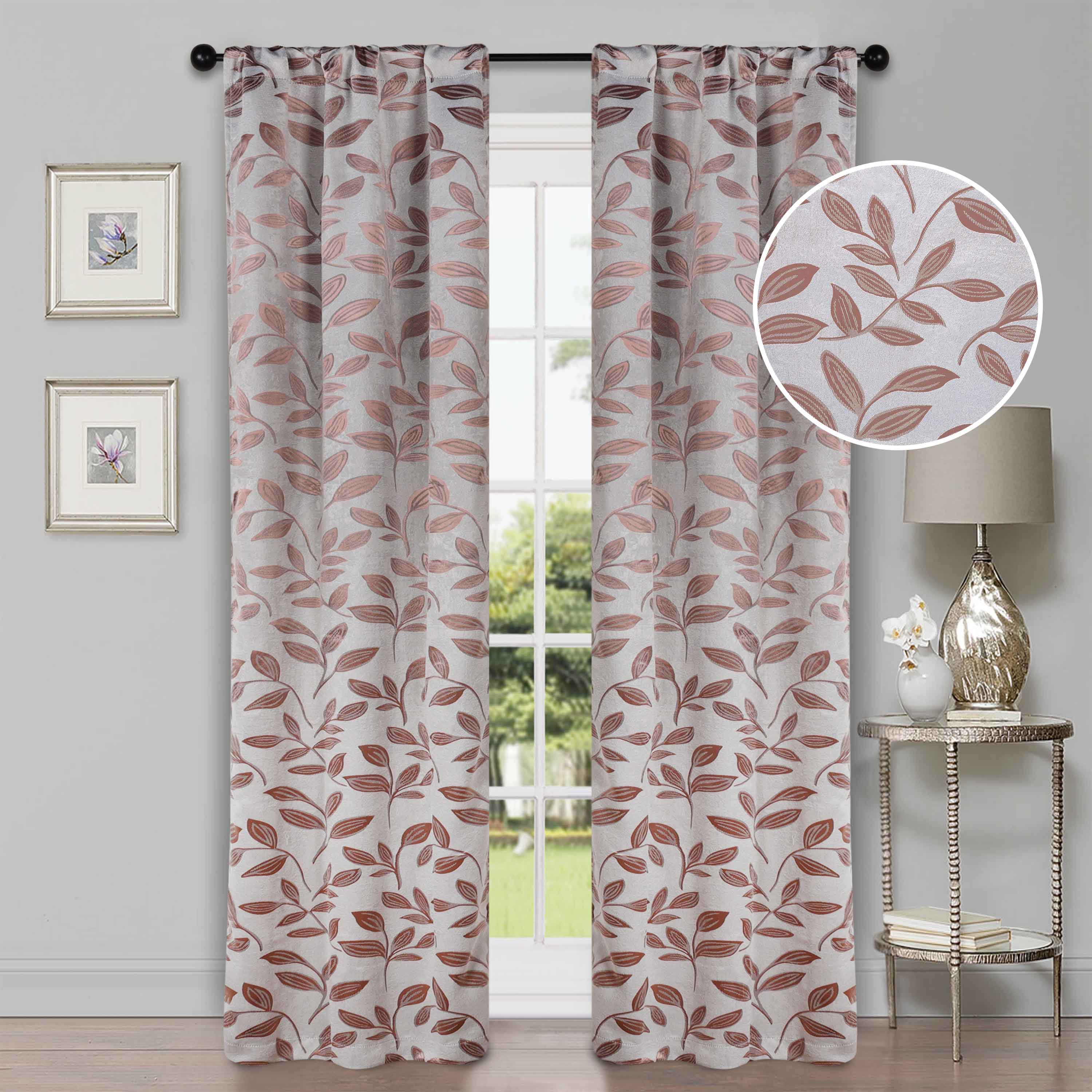 Leaves Room Darkening Washable Blackout Curtain Panels, Set of 2 - Blackout Curtains by Superior