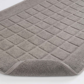 Nora Cotton Solid Absorbent Thick Checkered Washable Bath Mat Set of 2