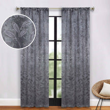 Leaves Washable Room Darkening Blackout Curtain Panels, Set of 2