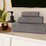 Chevron Zero Twist Jaquard Cotton 3 Piece Bathroom Towel Set - Towel Set by Superior