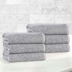 Destin Cotton Blend Medium Weight Ribbed Hand Towels, Set of 6