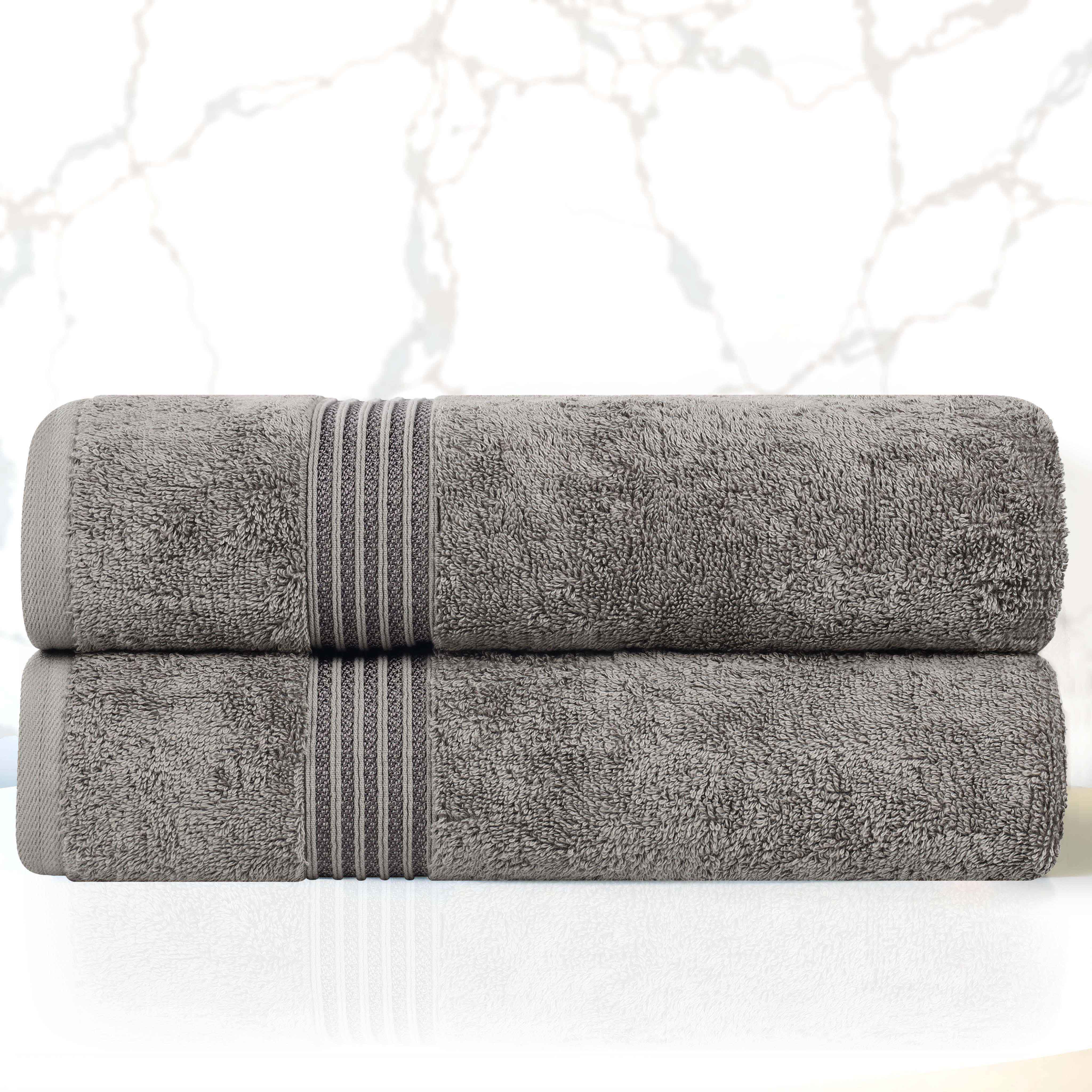 Heritage Egyptian Cotton Plush Absorbent Luxury Bath Towel Set of 2 - Bath Towel by Superior