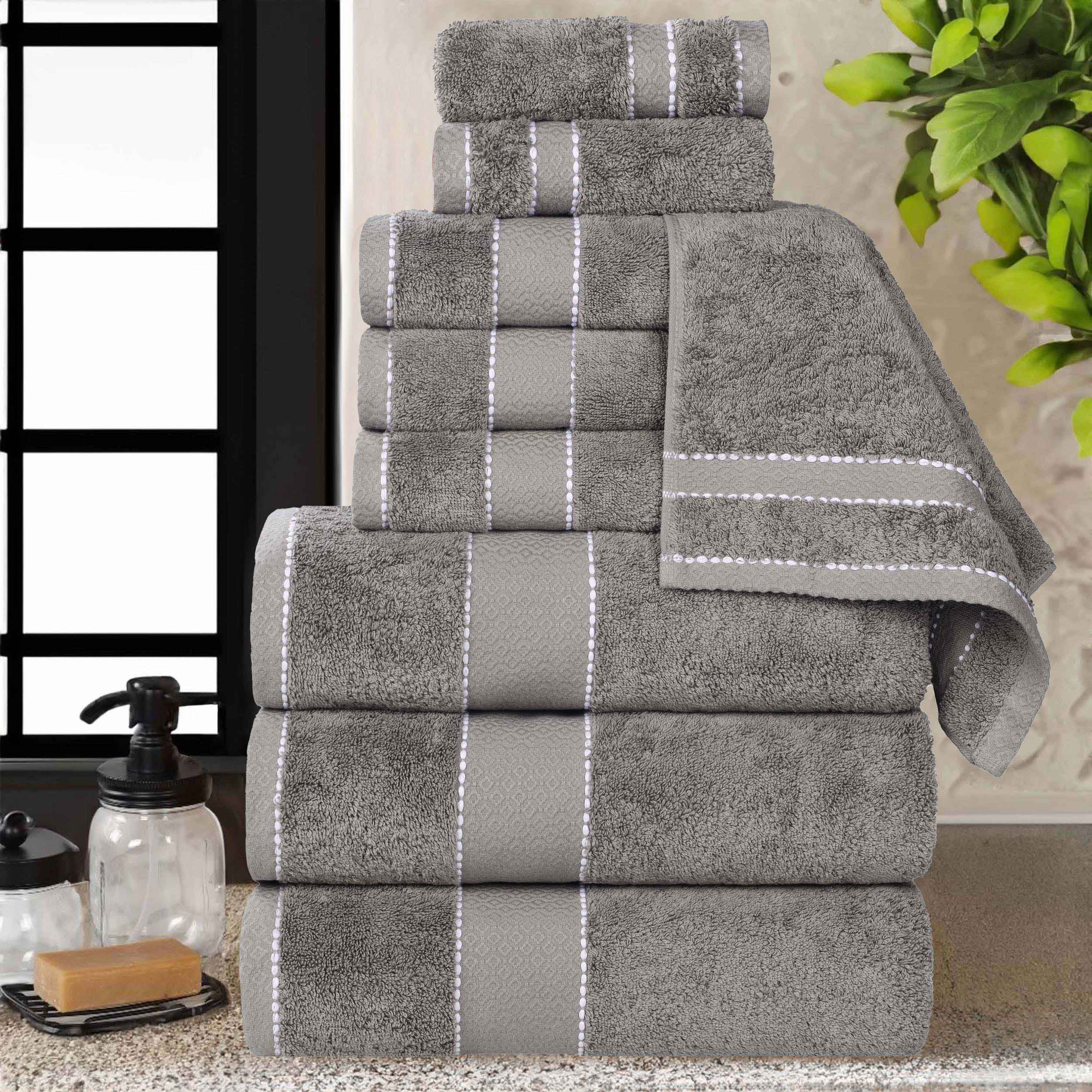 Niles Egyptian Giza Cotton Plush Heavyweight Soft 9 Piece Towel Set - Towel Set by Superior