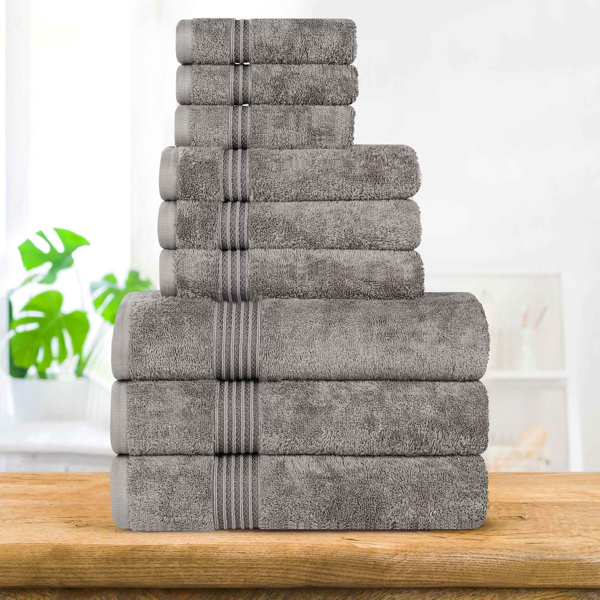 Heritage Egyptian Cotton Plush Absorbent Luxury 9 Piece Towel Set - Towel Set by Superior