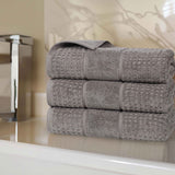 Napa Zero Twist Cotton Solid Waffle Honeycomb Bath Towel Set of 3 - Bath Towel by Superior