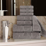 Napa Zero Twist Cotton Solid Waffle Honeycomb 8 Piece Towel Set - Towel Set by Superior