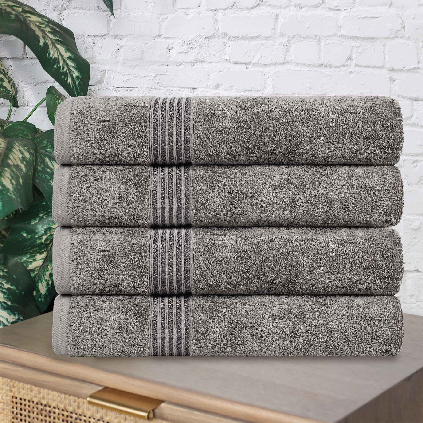 Heritage Egyptian Cotton Plush Absorbent Luxury Bath Towel Set of 4