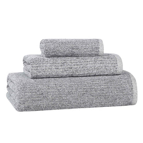 Destin Cotton Blend Medium Weight Textured Ribbed 3 Piece Towel Set