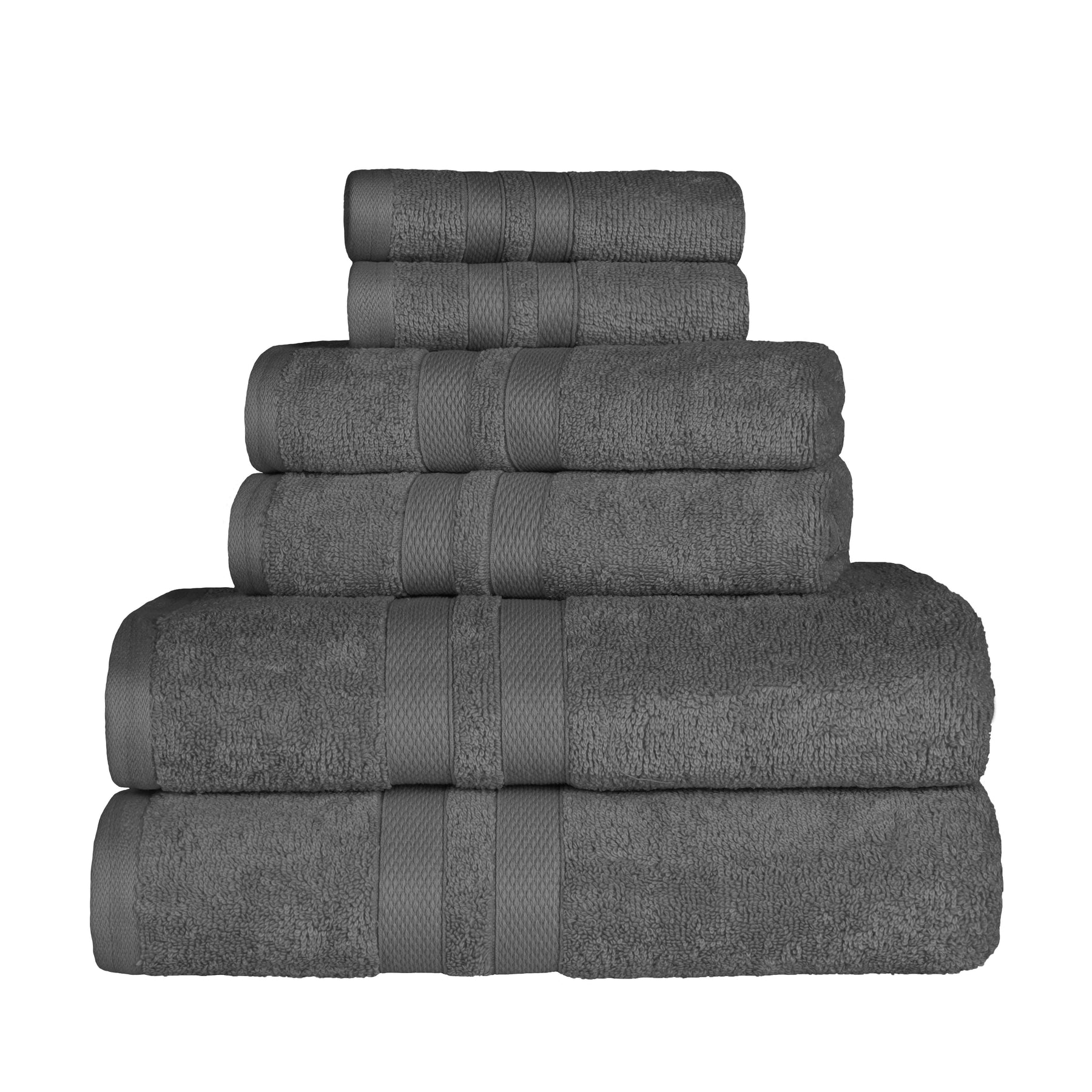 Ultra Soft Cotton Absorbent Solid Assorted 6 Piece Towel Set