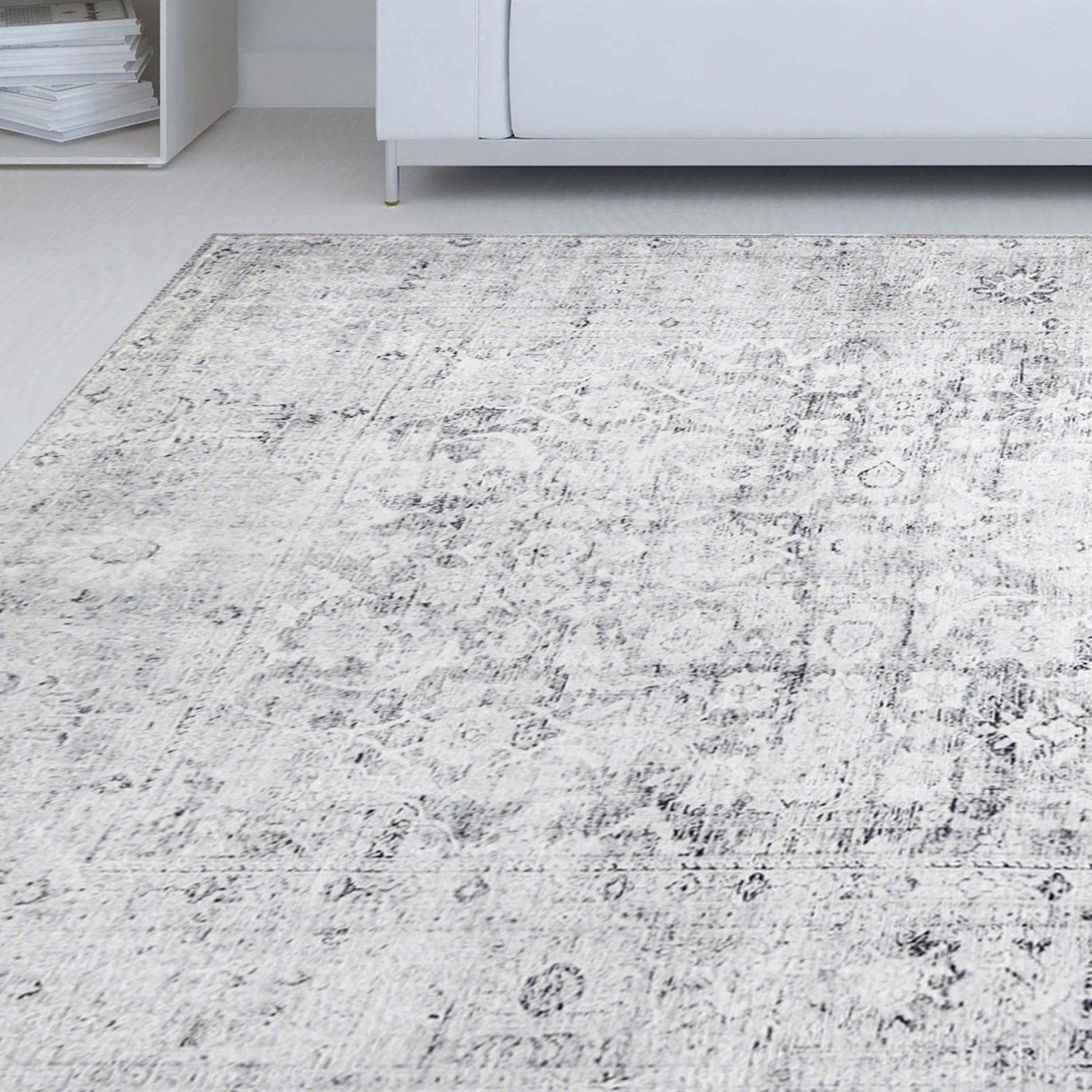 Huda Distressed Rustic Floral Geometric Medallion Indoor Area Rug - Rugs by Superior - Superior 