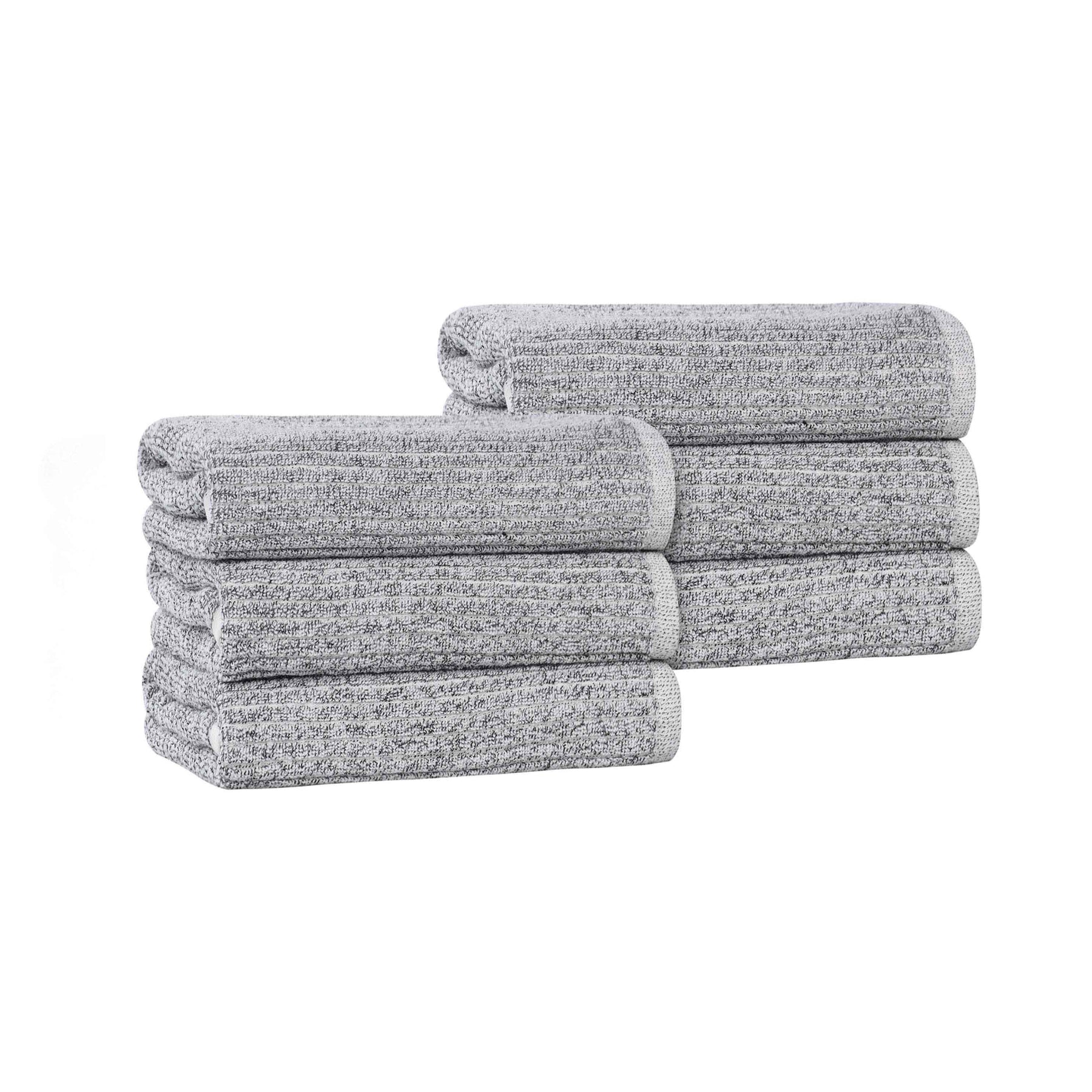 Destin Cotton Blend Medium Weight Ribbed Hand Towels, Set of 6