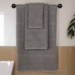 Chevron Zero Twist Jaquard Cotton 3 Piece Bathroom Towel Set - Towel Set by Superior