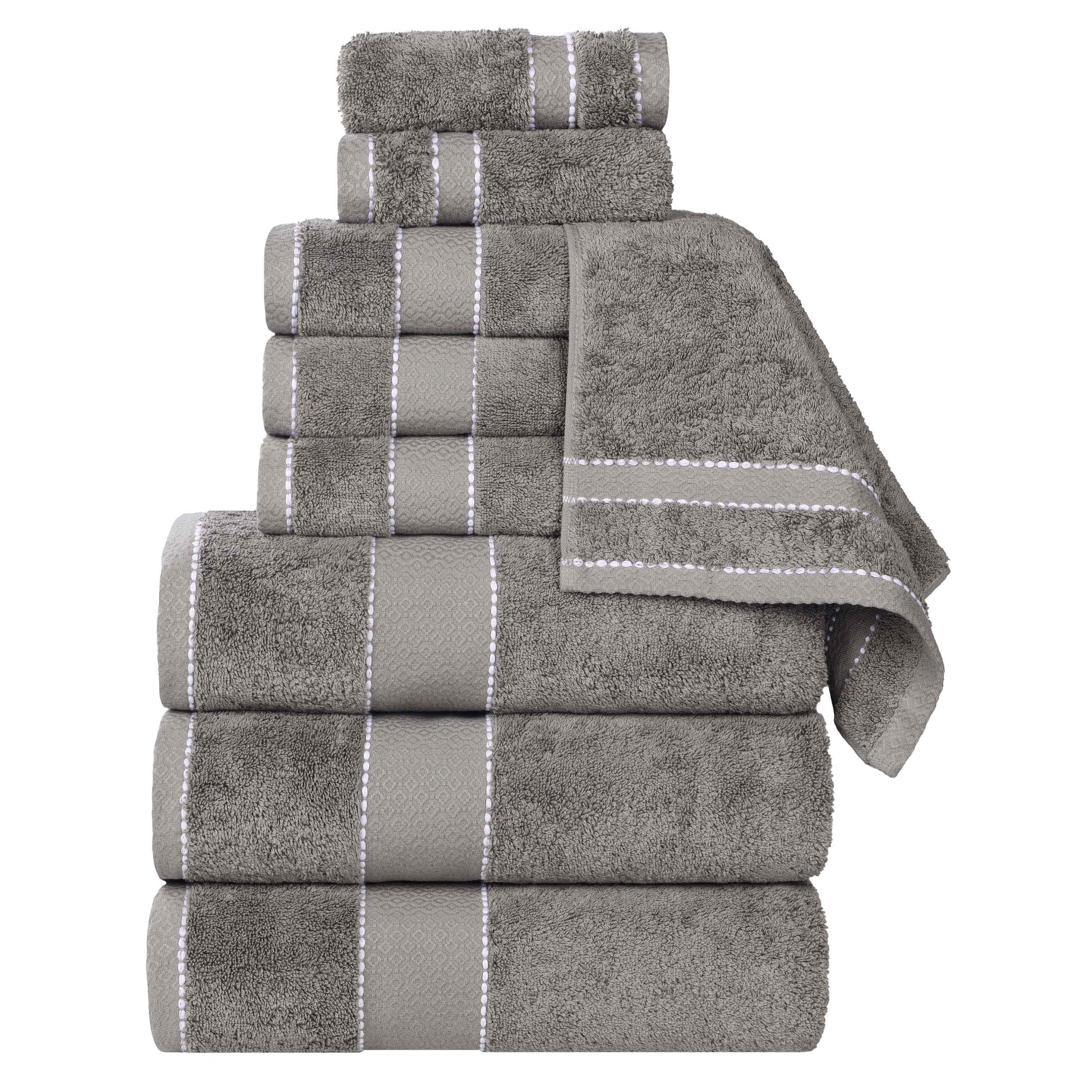 Niles Egyptian Giza Cotton Plush Heavyweight Soft 9 Piece Towel Set - Towel Set by Superior