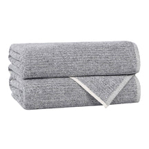 Destin Cotton Blend Medium Weight Textured Ribbed Bath Towels, Set of 2