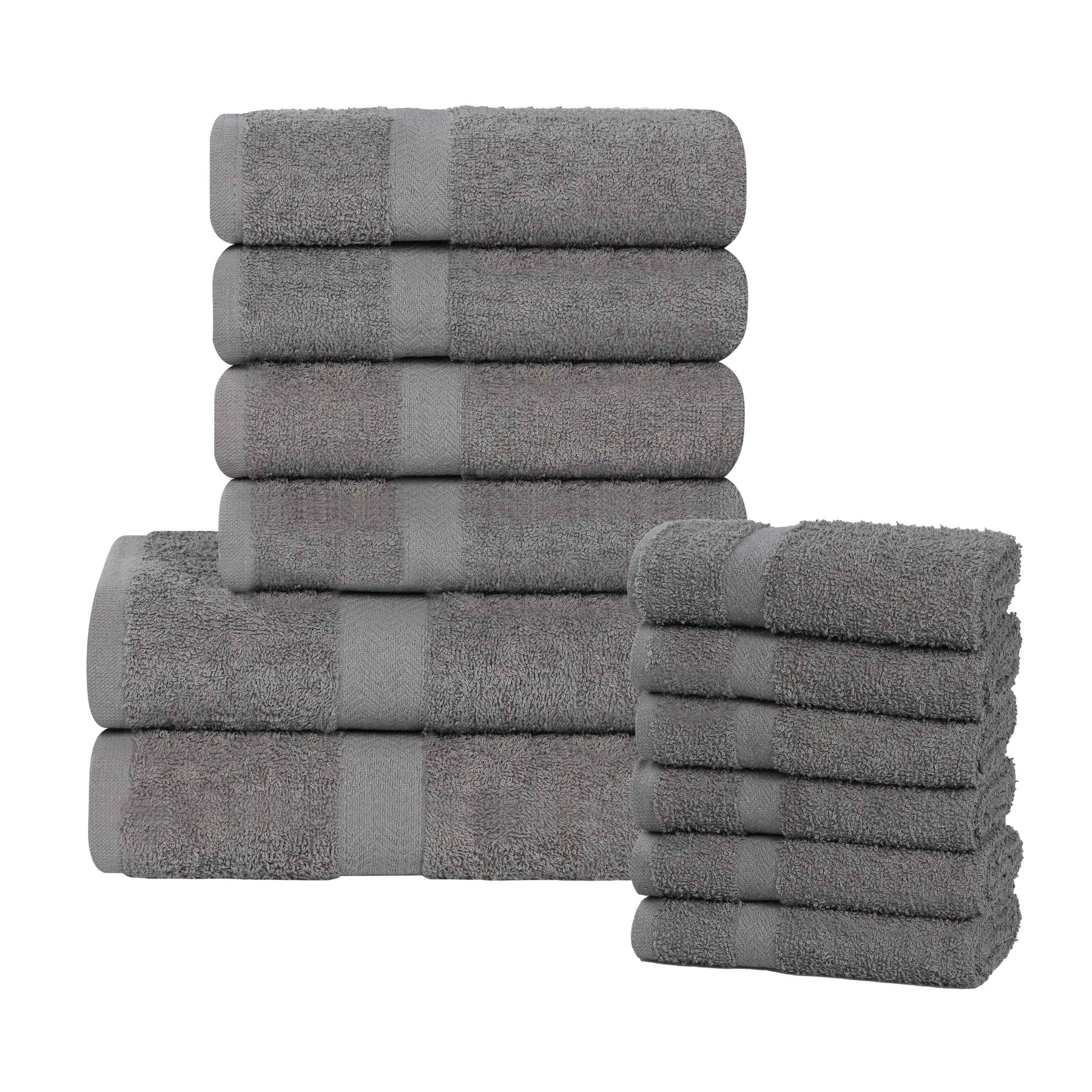 Eco-Friendly Cotton Absorbent Assorted 12 Piece Towel Set