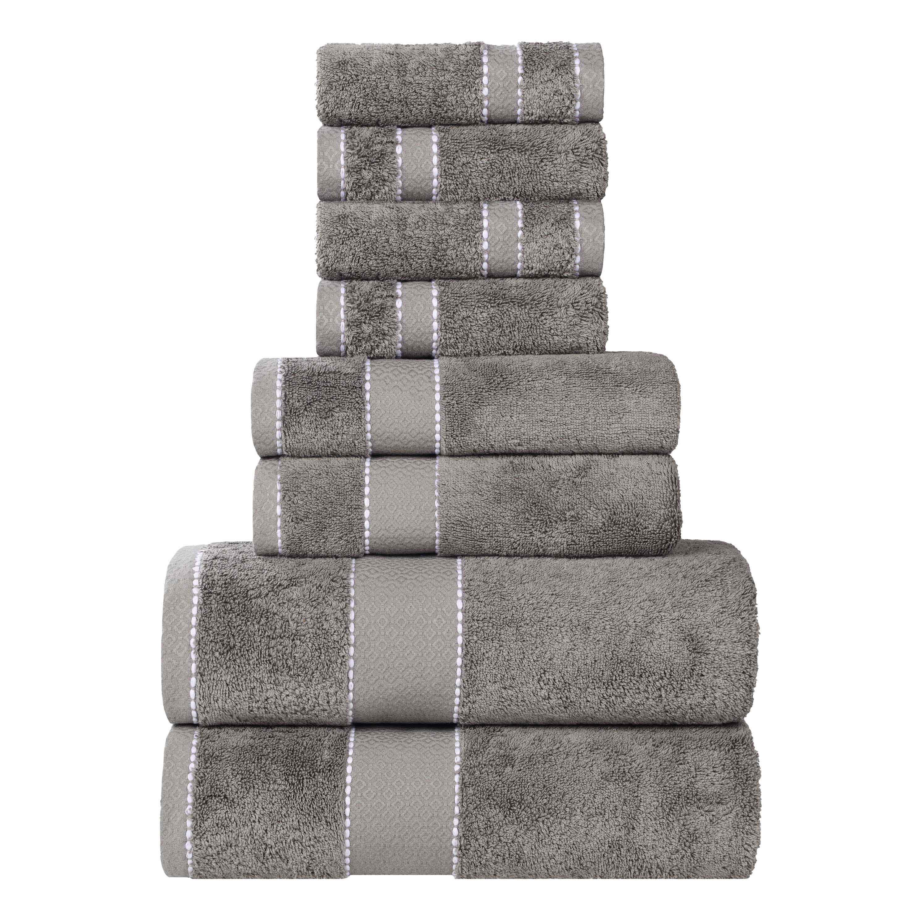 Niles Egyptian Giza Cotton Plush Heavyweight Soft 8 Piece Towel Set - Towel Set by Superior