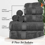 Madison Egyptian Cotton Pile Plush Heavyweight 8 Piece Towel Set - Towel Set by Superior