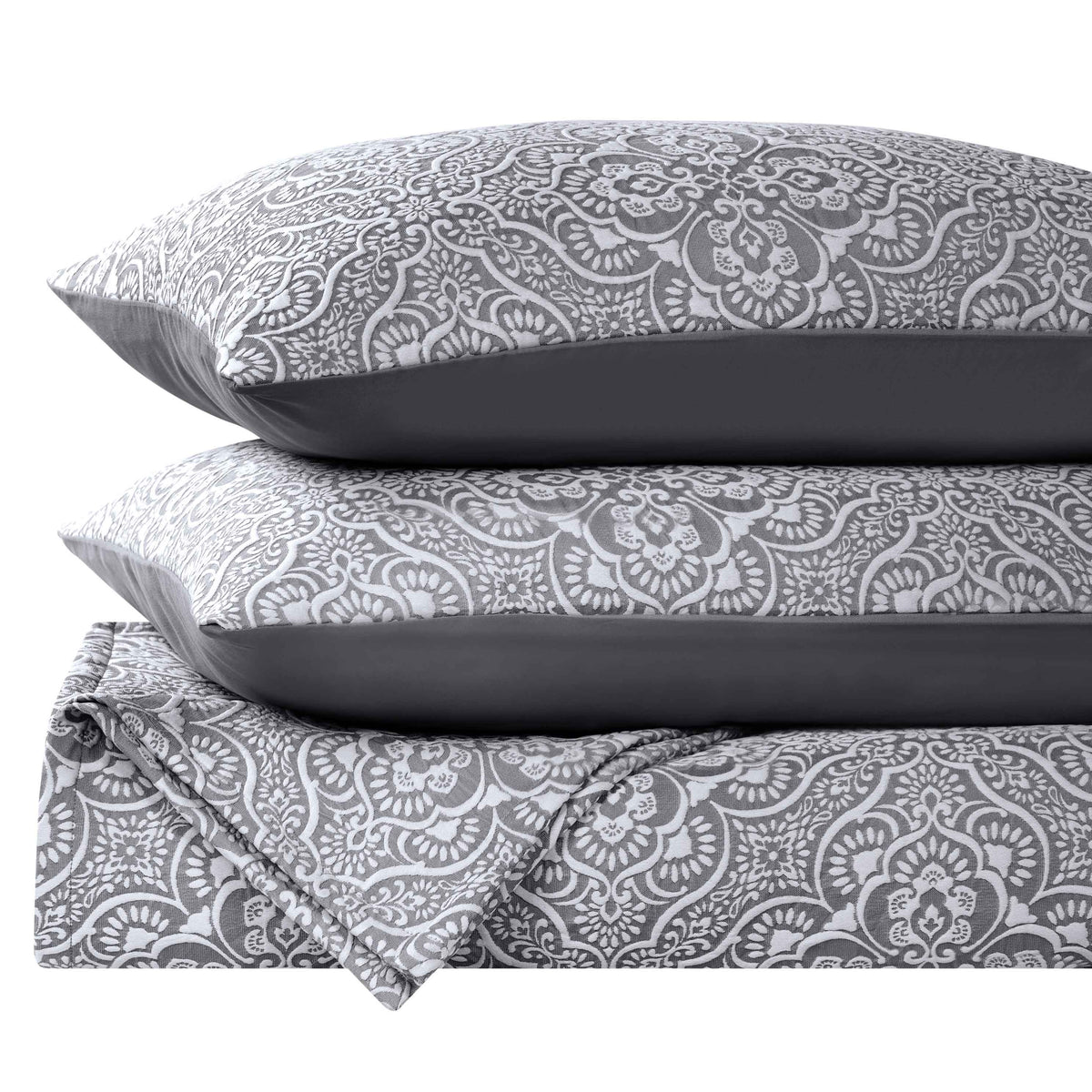 Enzy Medium Weight Floral Matelasse 3 Piece Bedspread Pillow Sham Set