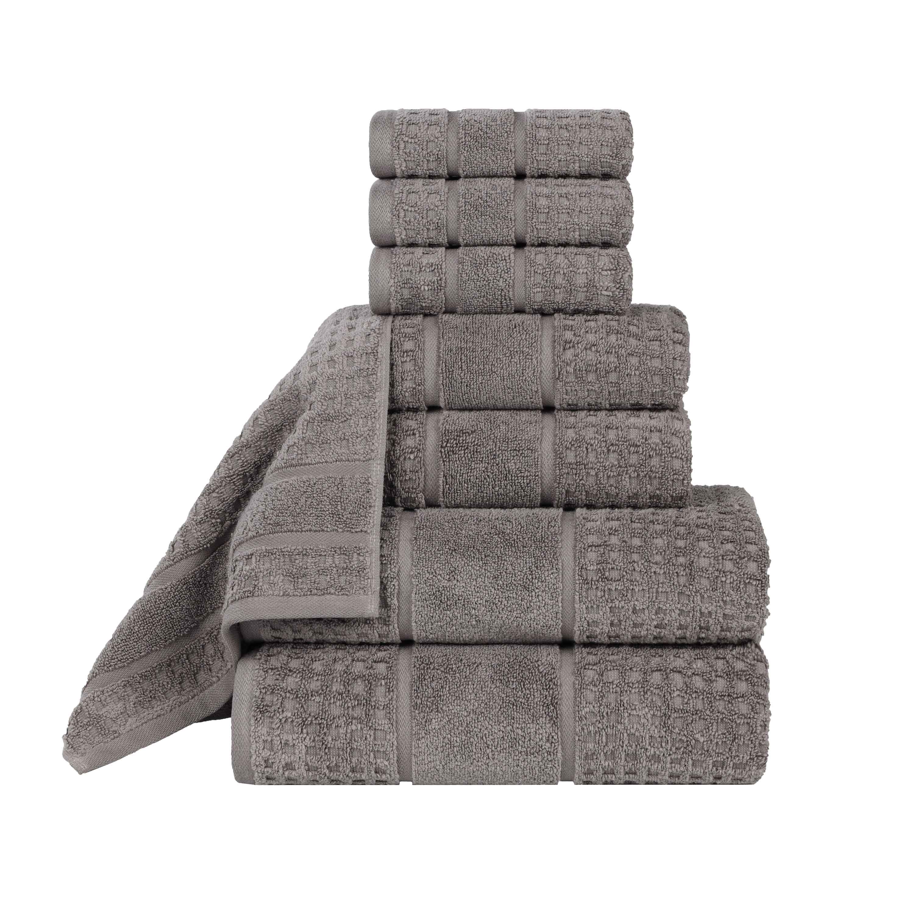 Napa Zero Twist Cotton Solid Waffle Honeycomb 8 Piece Towel Set - Towel Set by Superior