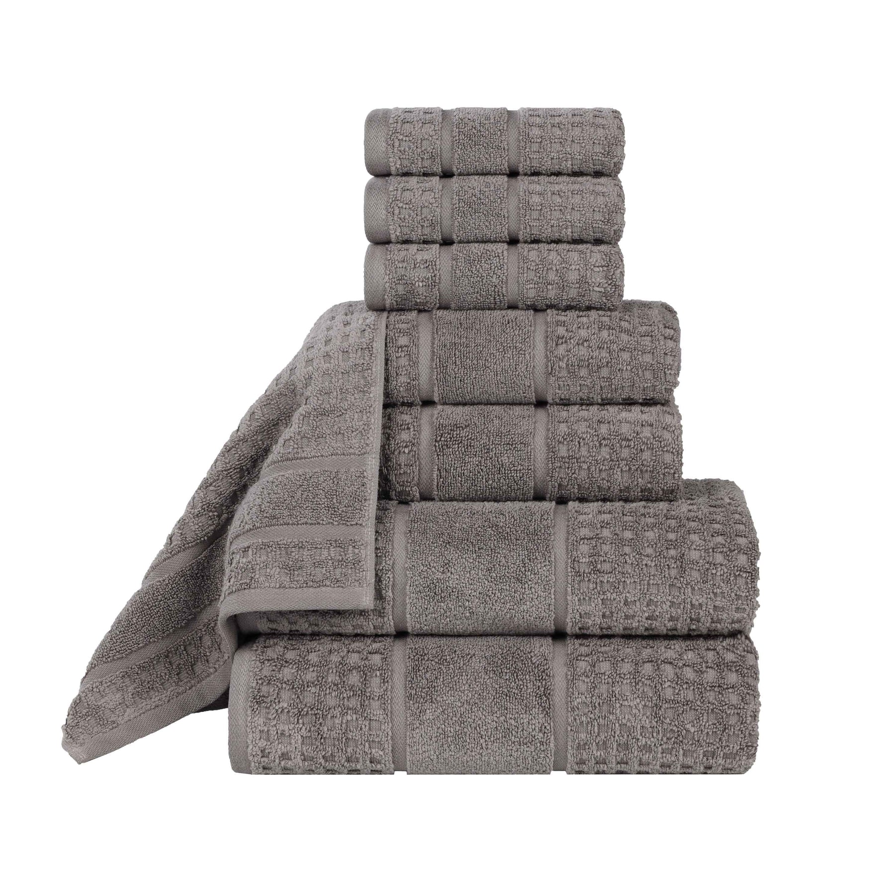 Napa Zero Twist Cotton Solid Waffle Honeycomb 8 Piece Towel Set