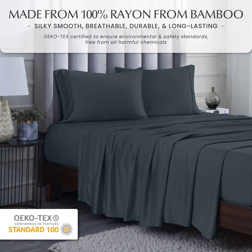 Rayon From Bamboo 300 Thread Count Solid Deep Pocket Sheet Set