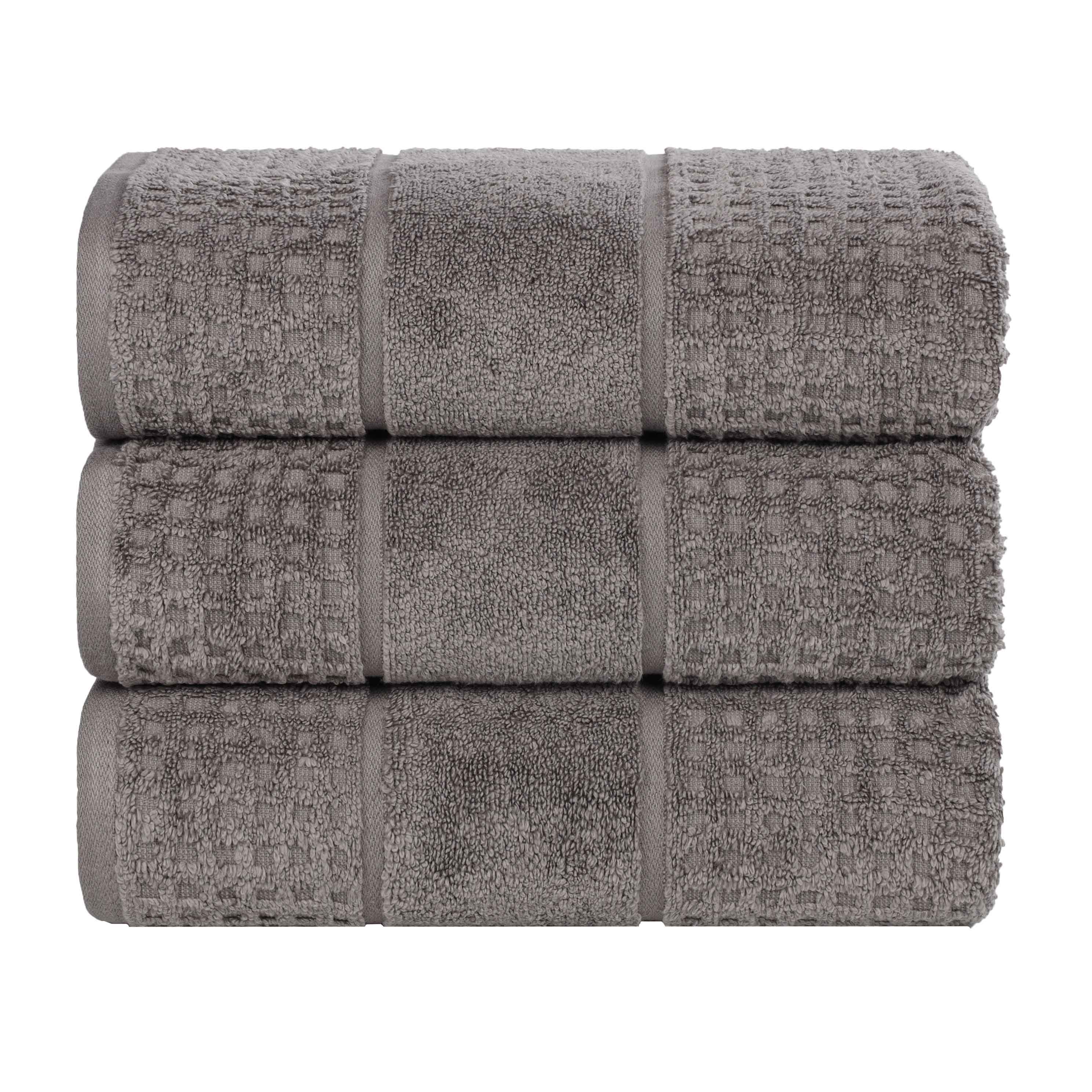 Napa Zero Twist Cotton Solid Waffle Honeycomb Bath Towel Set of 3 - Bath Towel by Superior