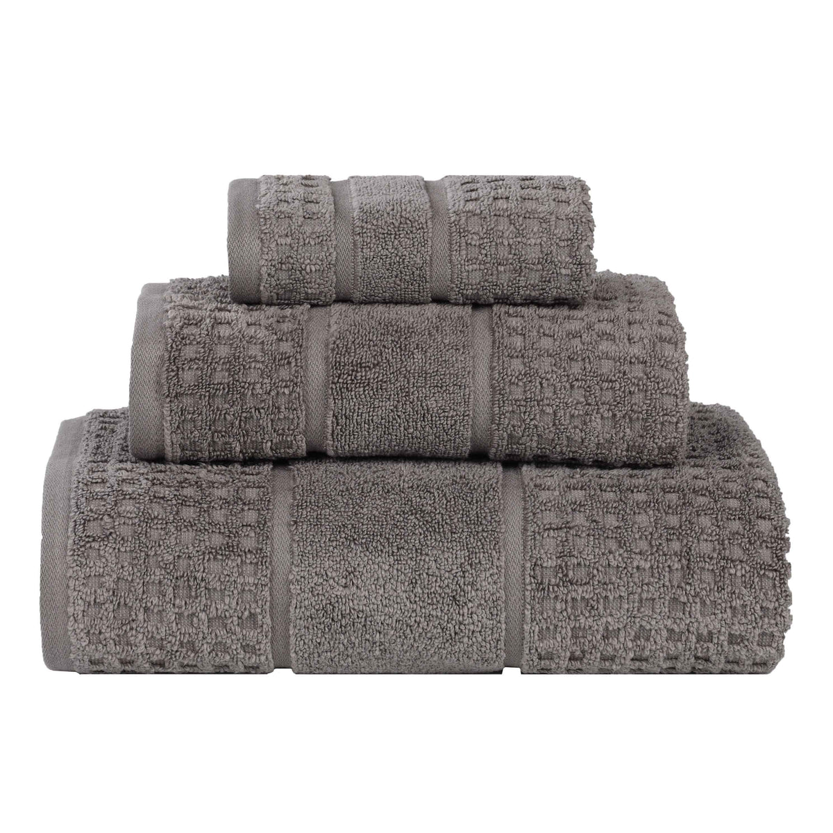 Napa Zero Twist Cotton Solid Waffle Honeycomb 3 Piece Towel Set