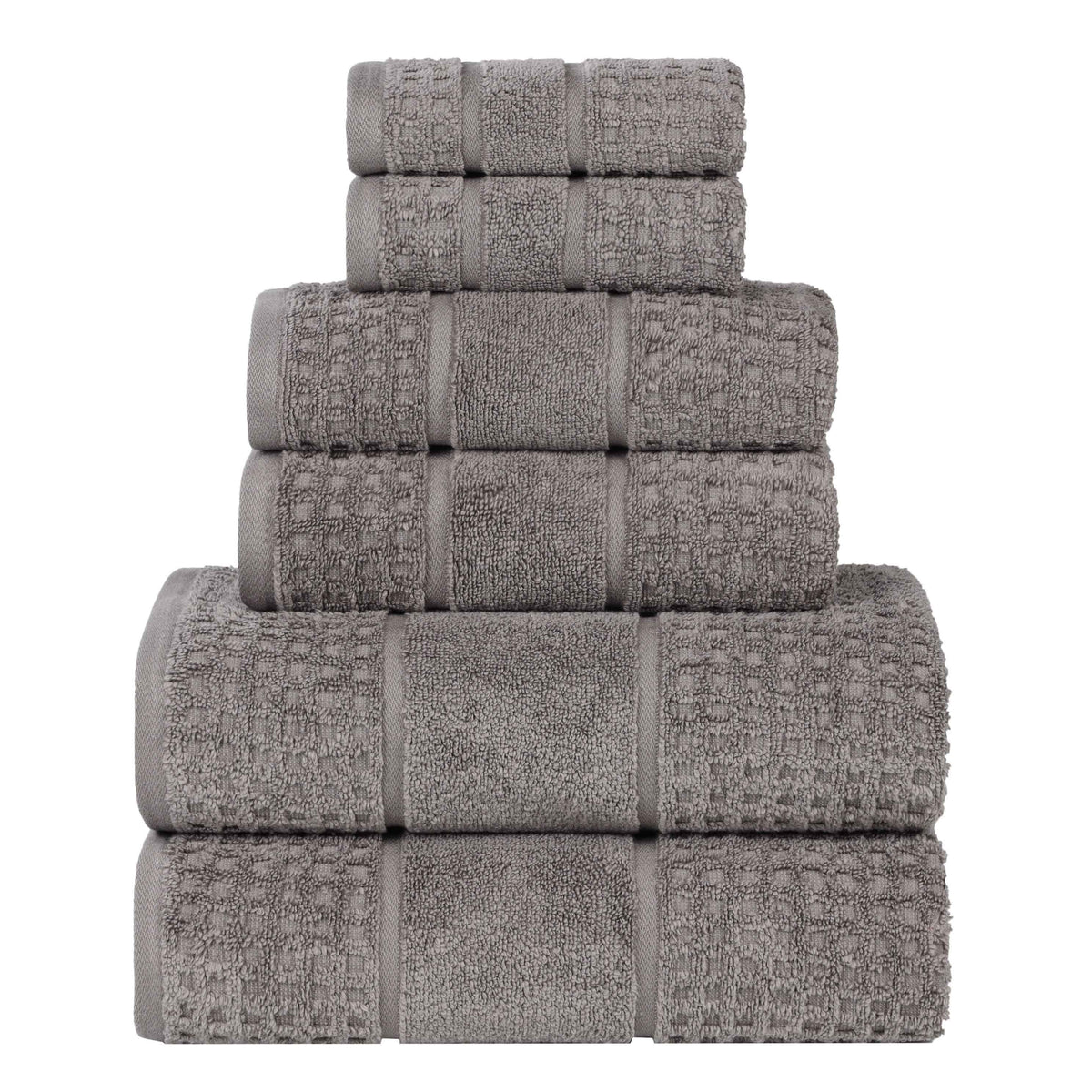 Napa Zero Twist Cotton Solid Waffle Honeycomb 6 Piece Towel Set