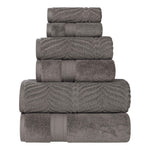 Chevron Zero Twist Solid and Jacquard Soft Cotton 6 Piece Towel Set - Towel Set by Superior