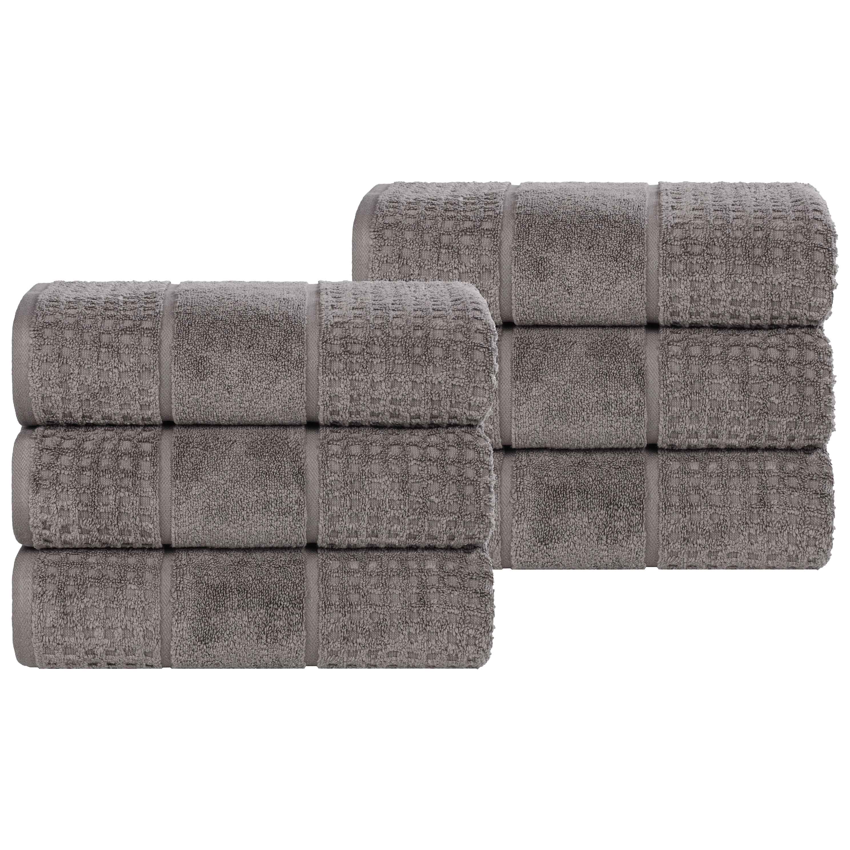 Napa Zero Twist Cotton Solid Waffle Honeycomb Hand Towel Set of 6 - Towel Set by Superior