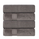 Chevron Zero Twist Solid and Jacquard Soft Cotton Bath Towel Set of 4 - Bath Towel by Superior