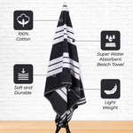 Striped Extra Large Oversized Absorbent Quick Dry Cotton Beach Towel - Beach Towel by Superior